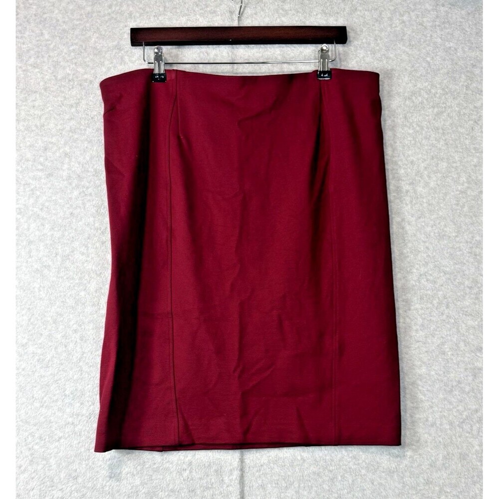 Ann Taylor Maroon Pencil Skirt Knee Length (24") Business Office Career Size 16